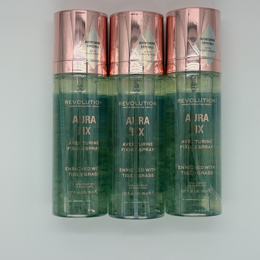 Revolution 3 Pack Aura Fix Aventurine Fixing Spray Tiger Grass Makeup Setting